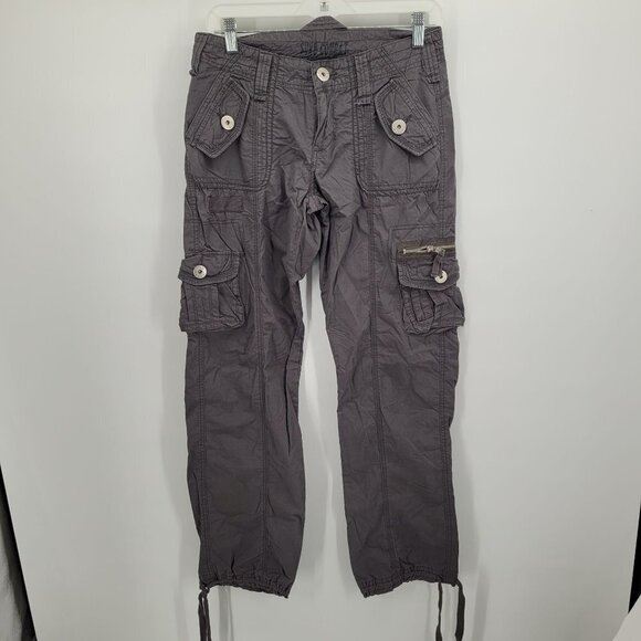 Suko combat womens 3 gray hiking cargo pants cinch hems 100% Cotton - Picture 7 of 7